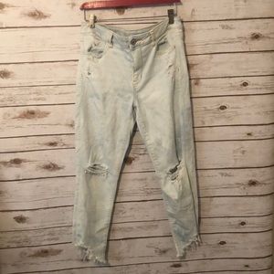 American Eagle Hi-Rise Jegging Crop Distressed Size 10 AE